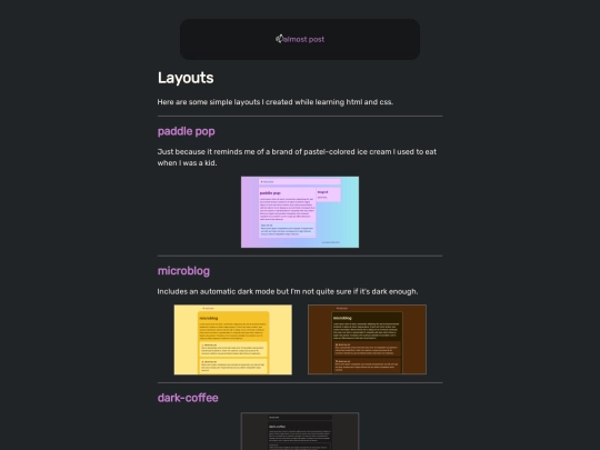 layouts screenshot