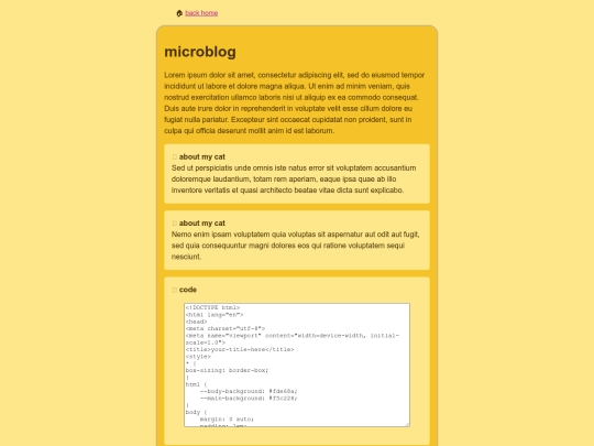 layouts/microblog screenshot