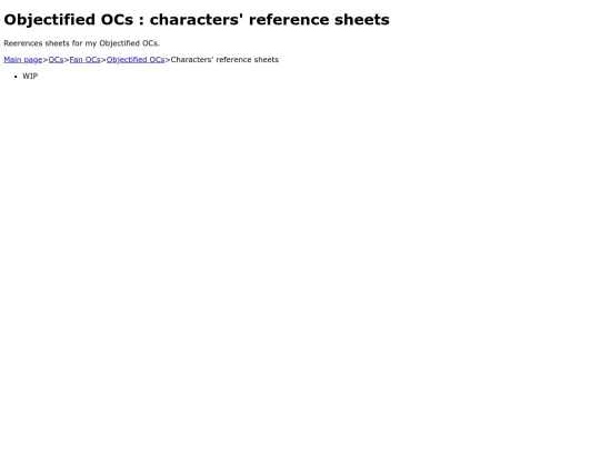 ocs/fanocs/objectifiedocs/charactersheets/Character_sheets screenshot