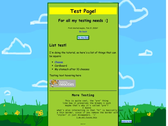 testpage screenshot