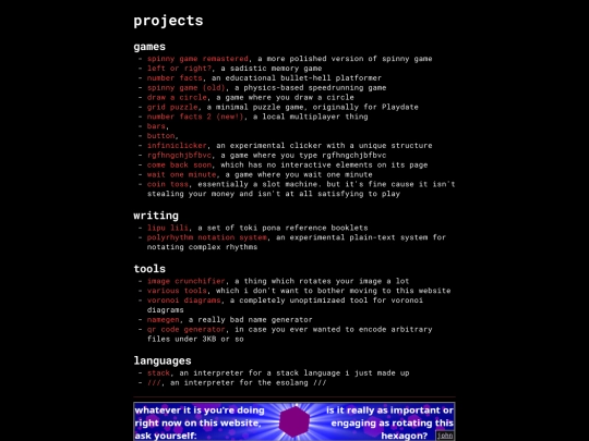 projects screenshot