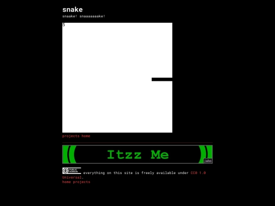 projects/snake screenshot