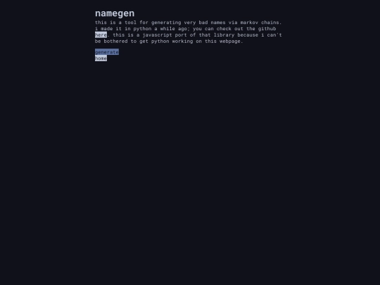 wip/namegen screenshot