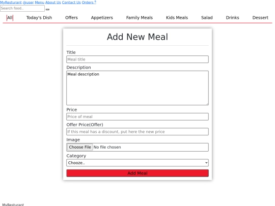 main/new_meal screenshot