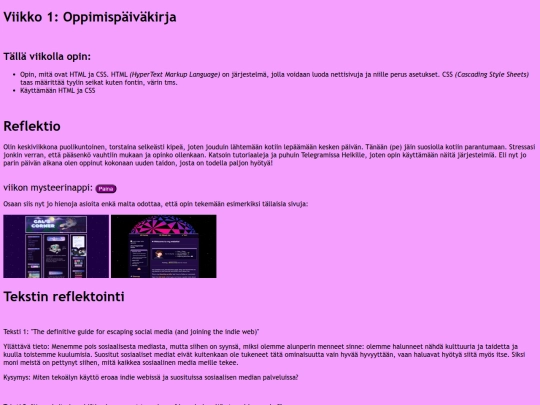 oppimispaivakirja/vko1 screenshot