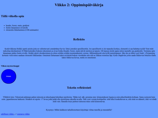 oppimispaivakirja/vko2 screenshot