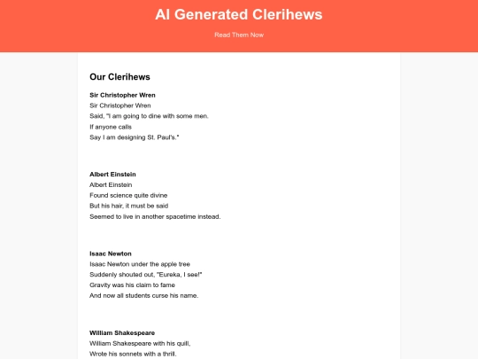 clerihews screenshot