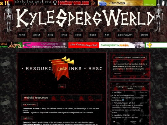 links screenshot