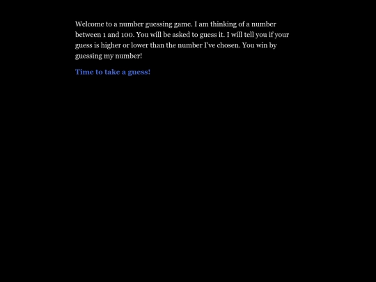 NumberGuessingGame screenshot