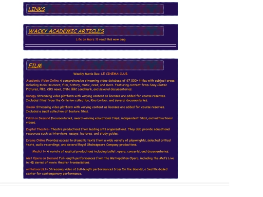 links screenshot