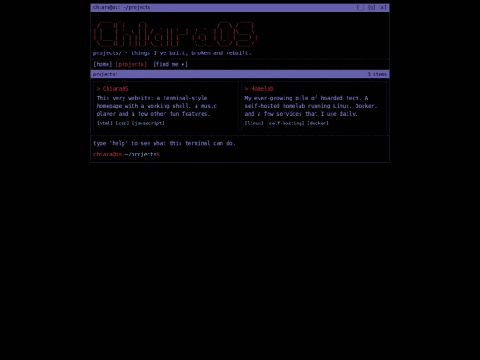 projects screenshot