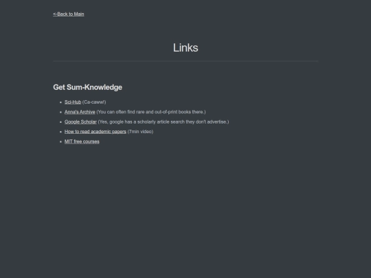 links screenshot