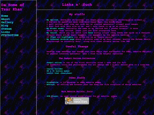 links screenshot