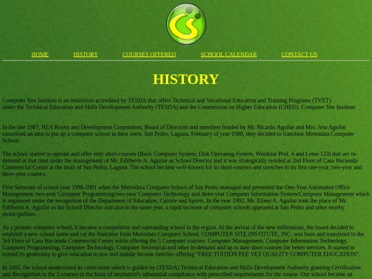 history screenshot
