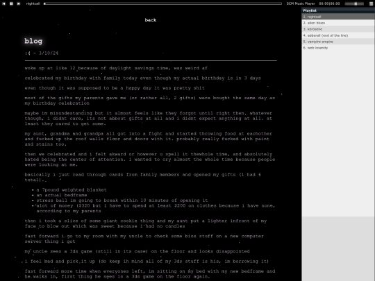 blog/sadface screenshot