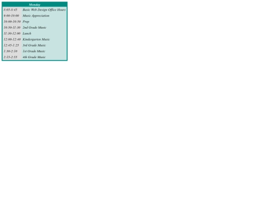 schedule screenshot