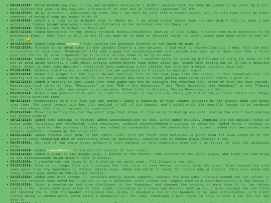 changelog screenshot