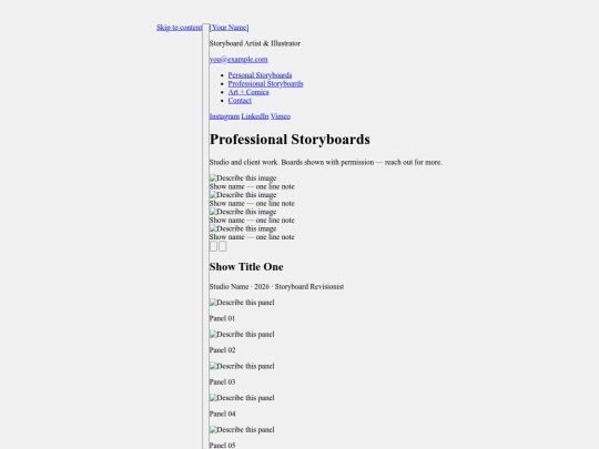 professional-storyboards screenshot