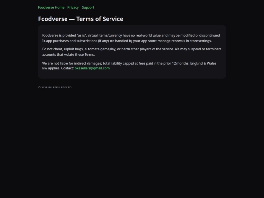 foodverse/terms screenshot