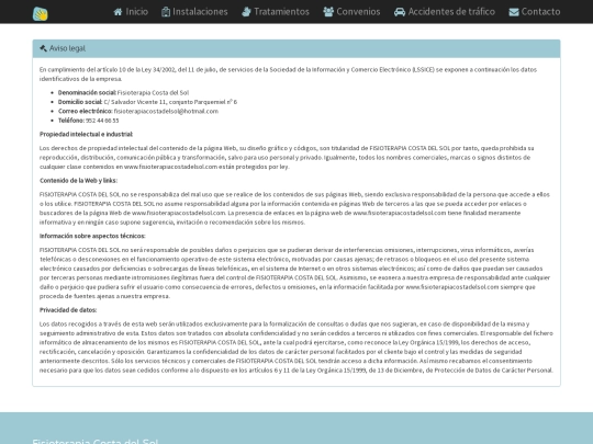 fisio/aviso-legal screenshot