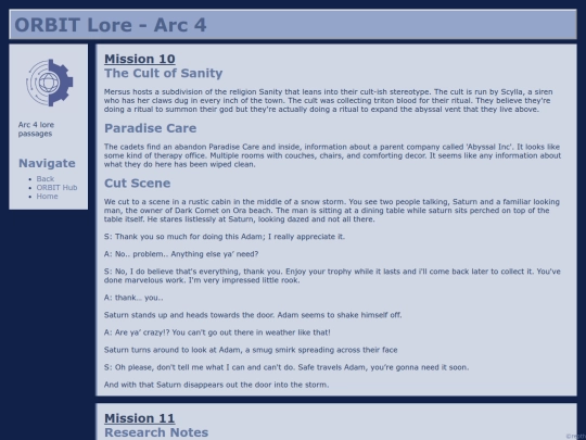 ORBIT/Arc4Lore screenshot