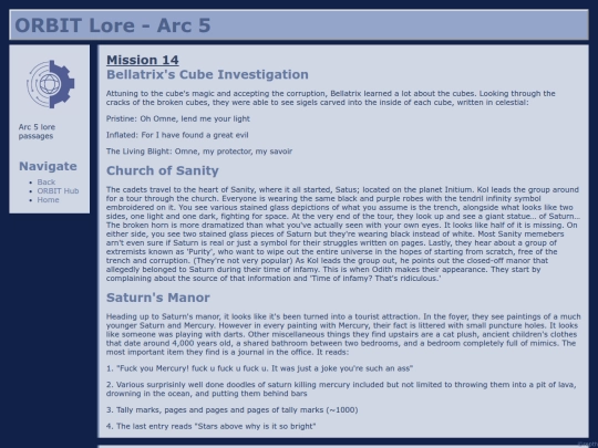 ORBIT/Arc5Lore screenshot