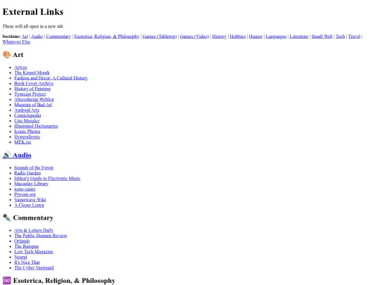 links screenshot