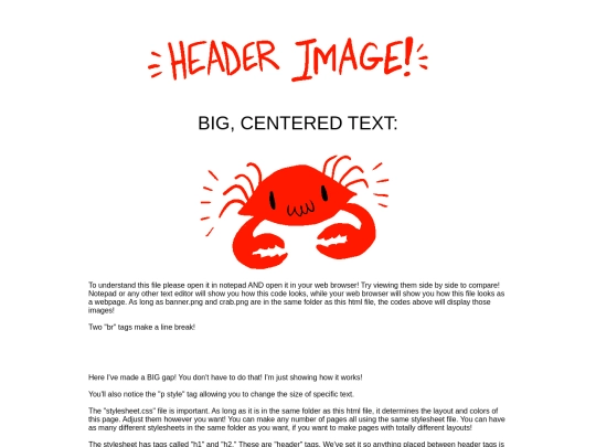 SAMPLEPAGE screenshot