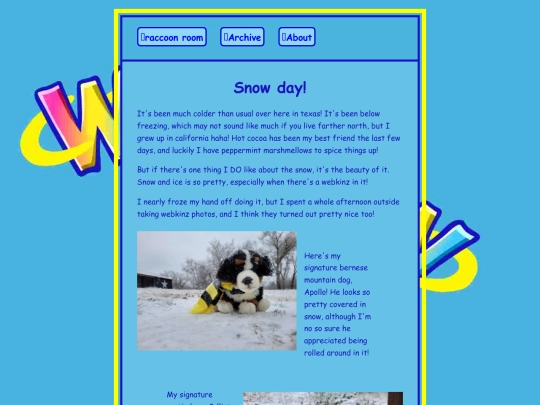 Kinz korner/posts/Snow day screenshot
