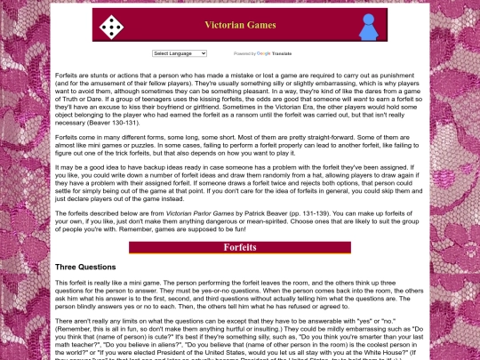 Victorian/forfeits screenshot
