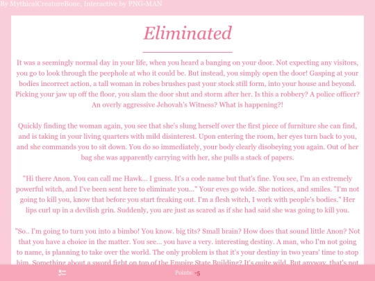 Eliminated screenshot