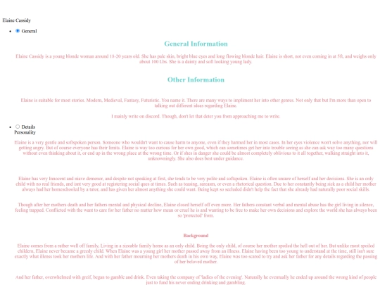Elaine Profile/SourceCode screenshot