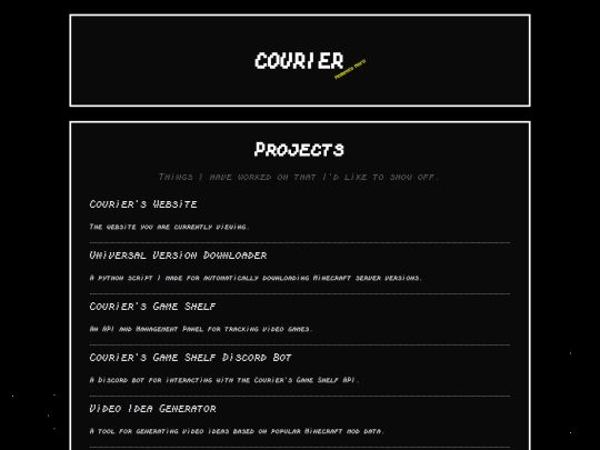projects screenshot