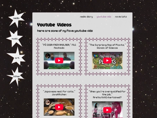 lists/media/youtube screenshot