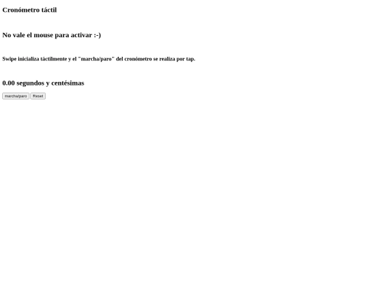 webpages/cronotactil screenshot