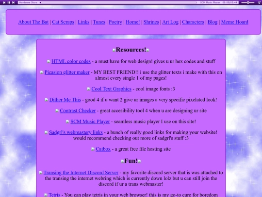 links/stuff screenshot