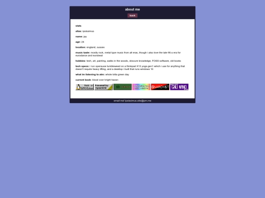 aboutme screenshot