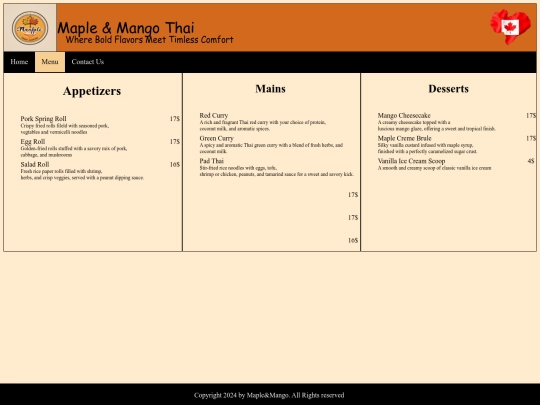 menu screenshot