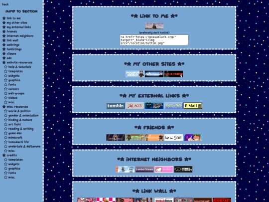 links screenshot
