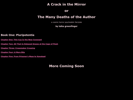 acrackinthemirror/titlepage screenshot