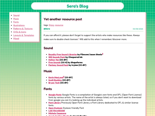 posts/resources screenshot