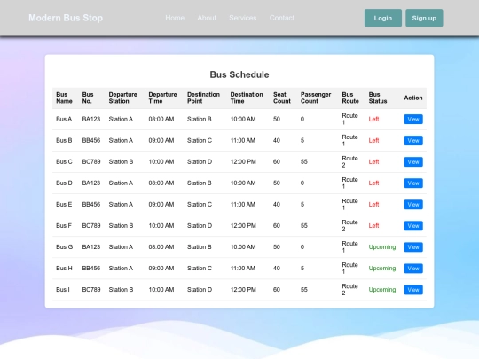 schedule screenshot