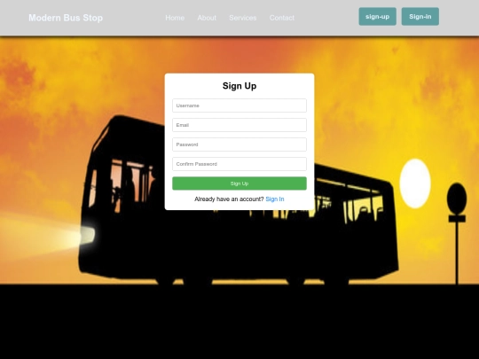 sign up screenshot