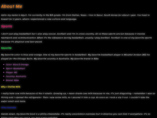 About Me! screenshot