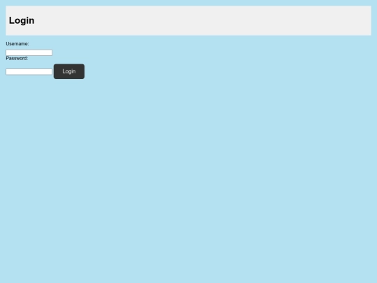 login screenshot