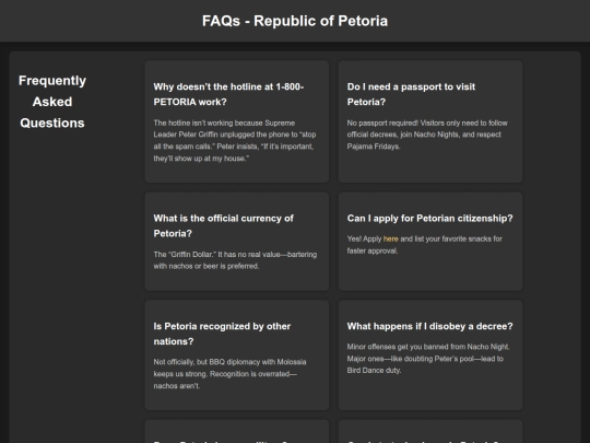 faq screenshot
