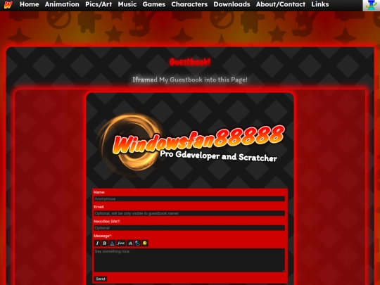 Guestbook screenshot