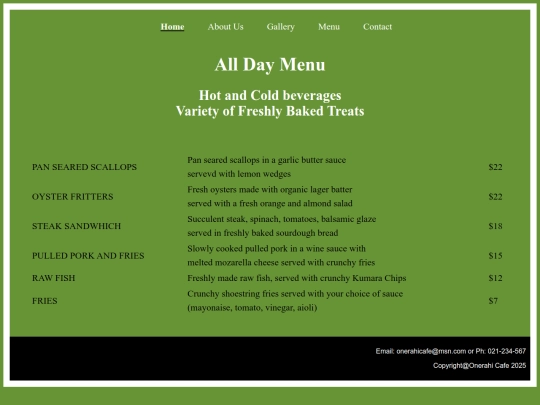 menu screenshot