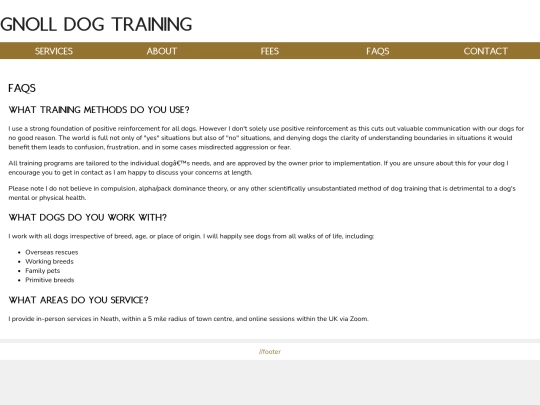 FAQs screenshot