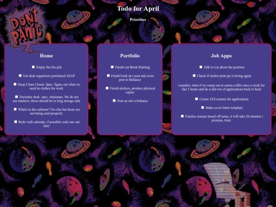 checklistapril screenshot
